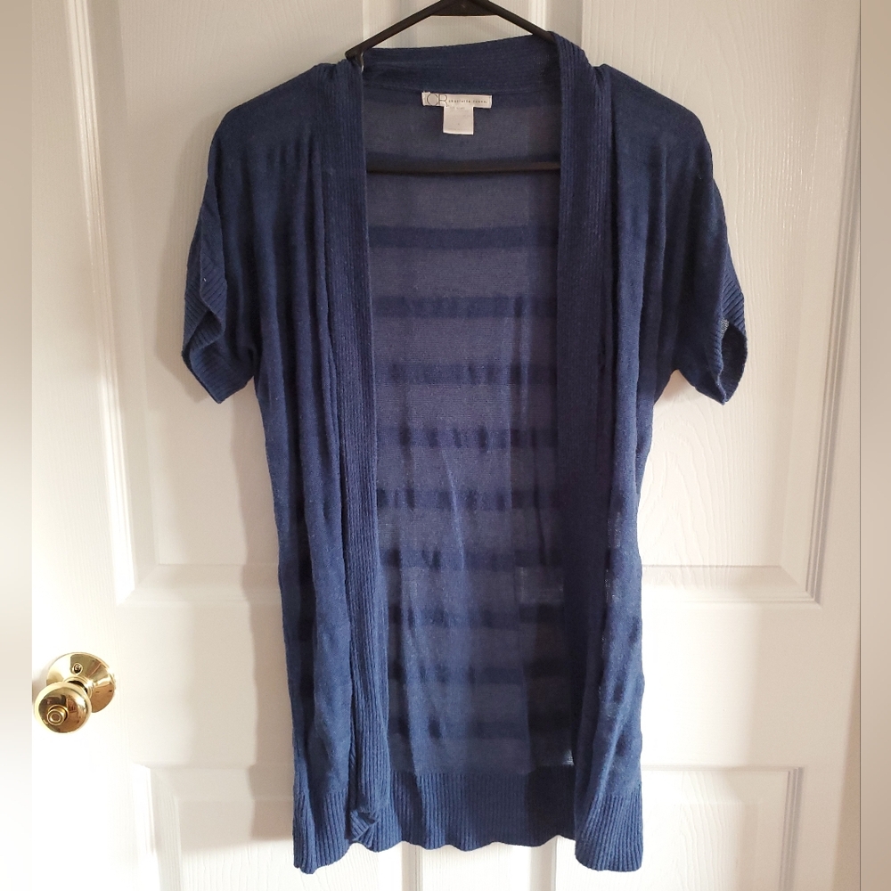 Charlotte Russe Navy Knit Sweater Cardigan. Size L. #SW